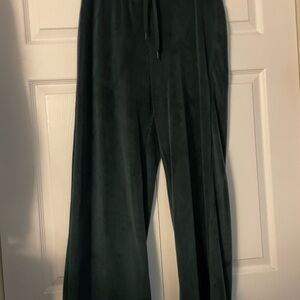 Dark Green Wide-Leg Pants